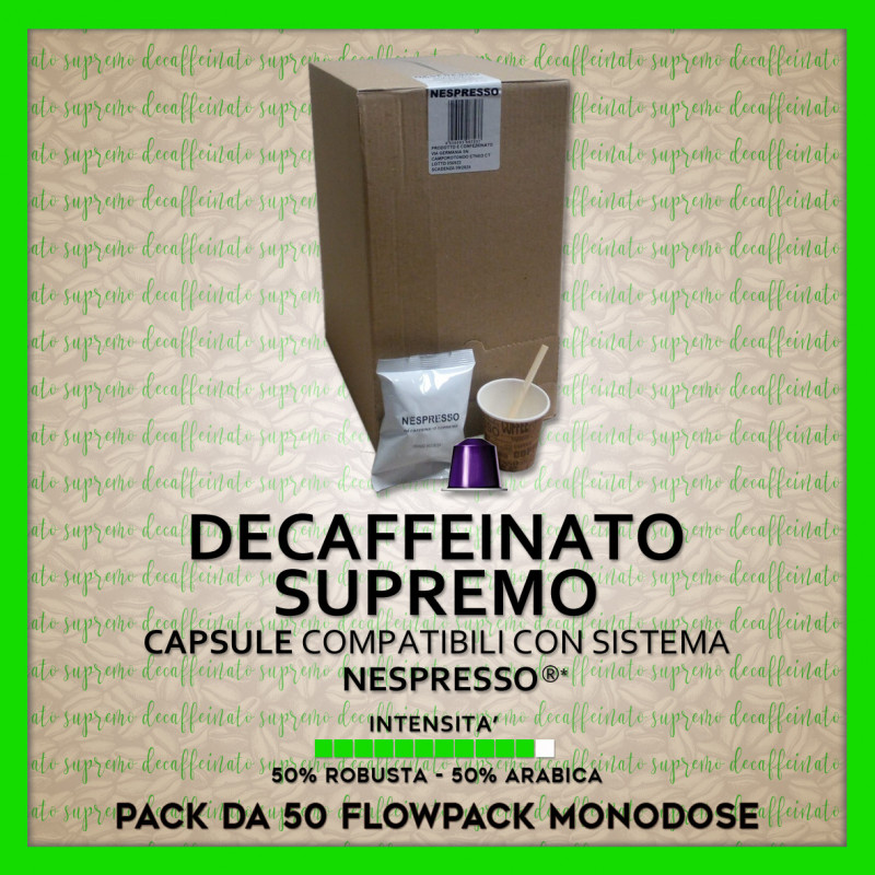 Decaffeinato Supremo Compatibili Nespresso* 50 Capsule