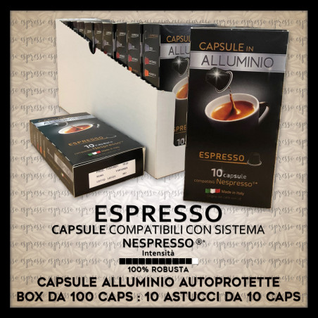 Espresso Compatibili Nespresso* 100 Caps Alluminio