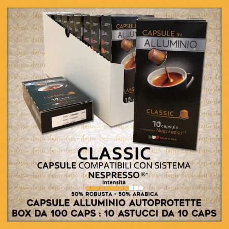 Classic Compatibili Nespresso* 100 Caps Alluminio