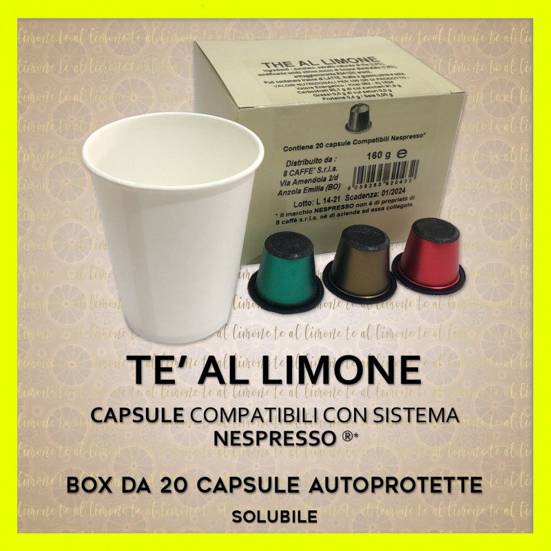 Tè al Limone Solubile Compatibili Nespresso* 20 Caps