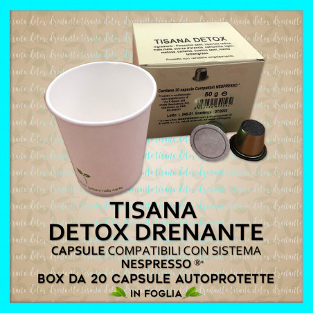 Tisana Detox Drenante in Foglia Compatibili Nespresso* 20 Caps