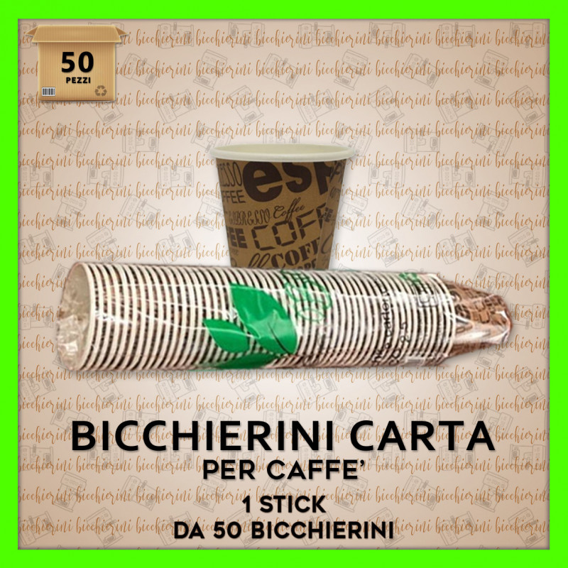 Bicchierini in Carta da Caffè Confezione da 50 Bicchierini