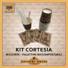 Kit Cortesia Bicchieri Palettine e Zucchero Grezzo Biodegradabili Biocompostabili 100 pezzi per tipo (Tot 300 Pezzi)