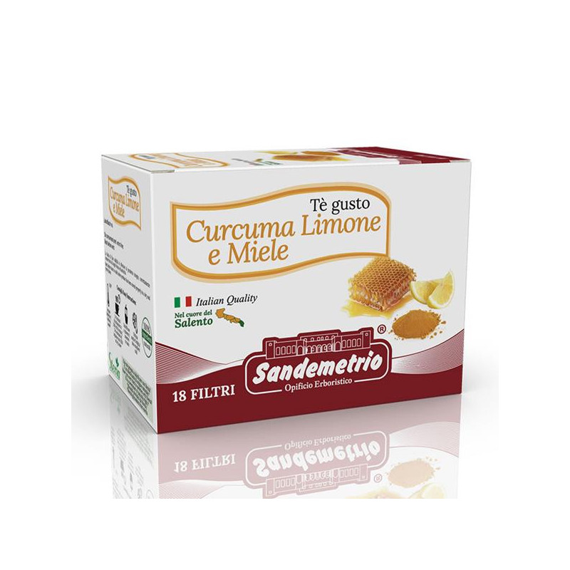 18x Infuso Te Curcuma, Limone E Miele Bio Sandemetrio Confezione 18 Filtri