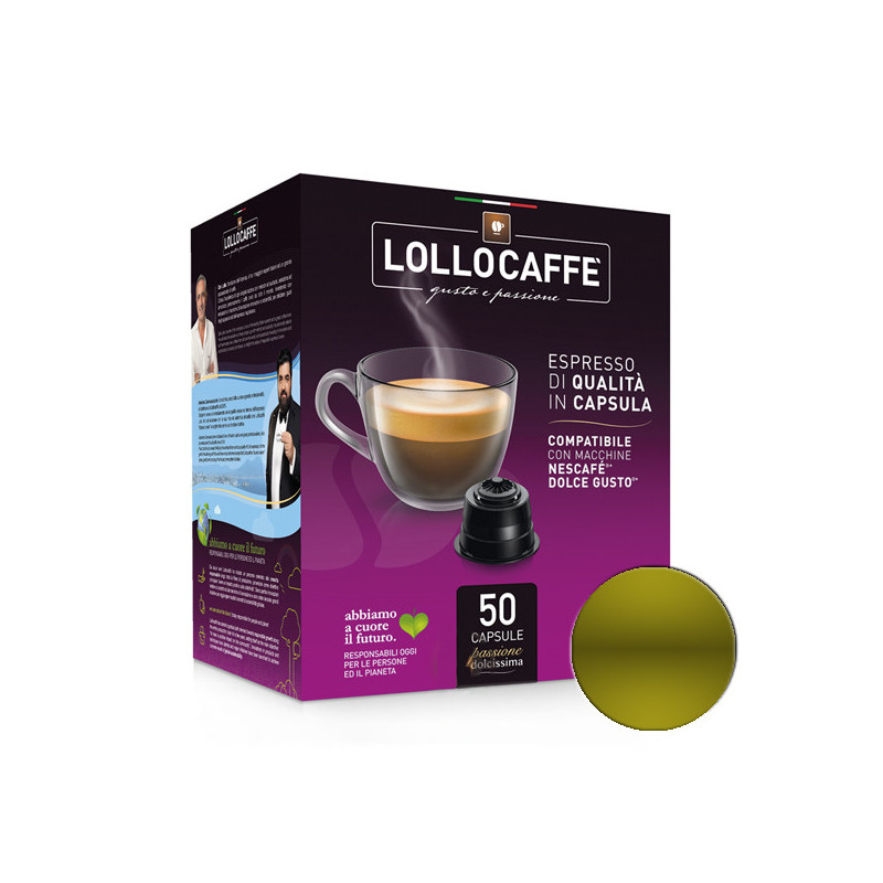 50 Capsule Lollo Caffè Miscela Oro Compatibile DolceGusto