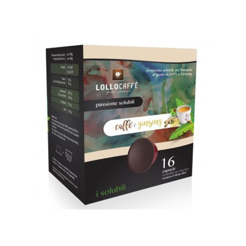 16 CAPSULE CAFFE' E GINSENG COMPATIBILI LAVAZZA A MODO MIO