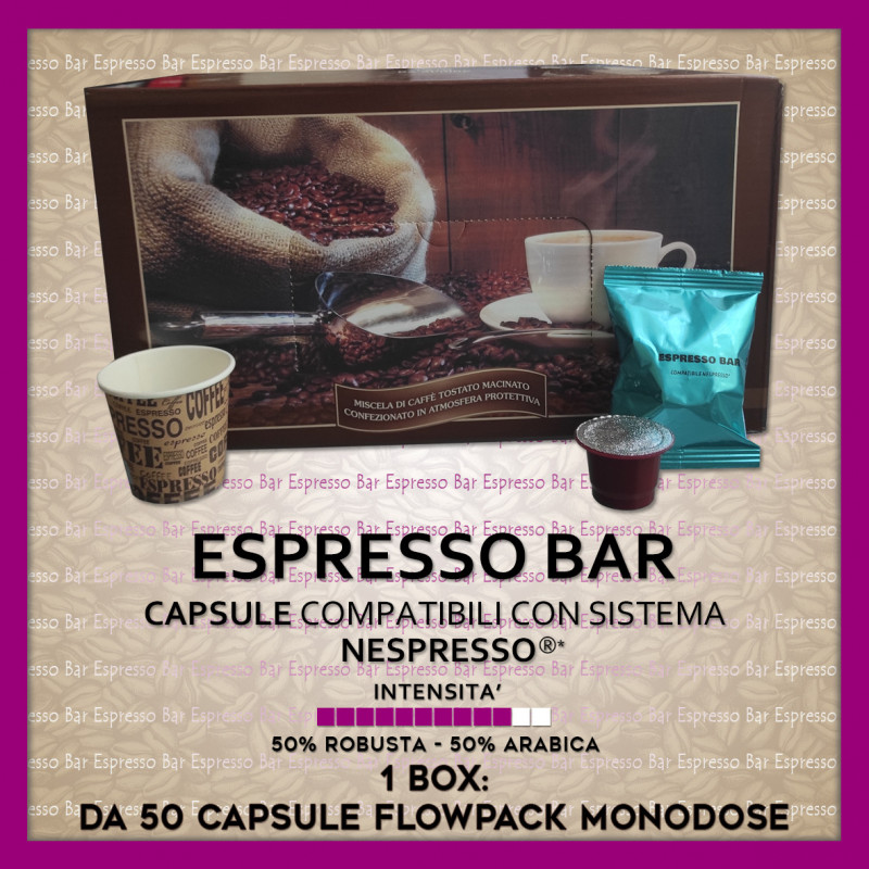 Espresso Bar Compatibili Nespresso* 50 Caps flowpack monodose