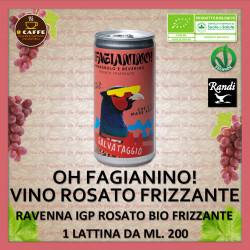 VINO BIOLOGICO ROSATO FRIZZANTE Fagianino Romagnolo Beverino LATTINA ROSA: MASTER x 6 lattine x ml. 200