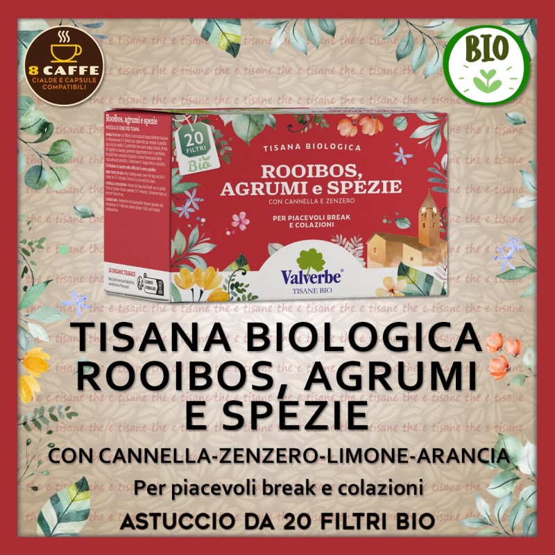 TISANA Bio “ROOIBOS, AGRUMI e SPEZIE”: 20 filtri
