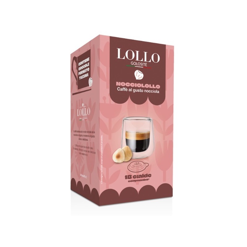 18 CIALDE CAFFE' AROMATIZZATO NOCCIOLA COMPATIBILI FILTRO CARTA ESE 44 MM