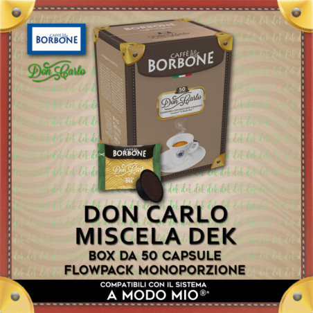 Borbone Don Carlo Miscela Verde Decaffeinato Compatibili A Modo Mio* 50 Caps