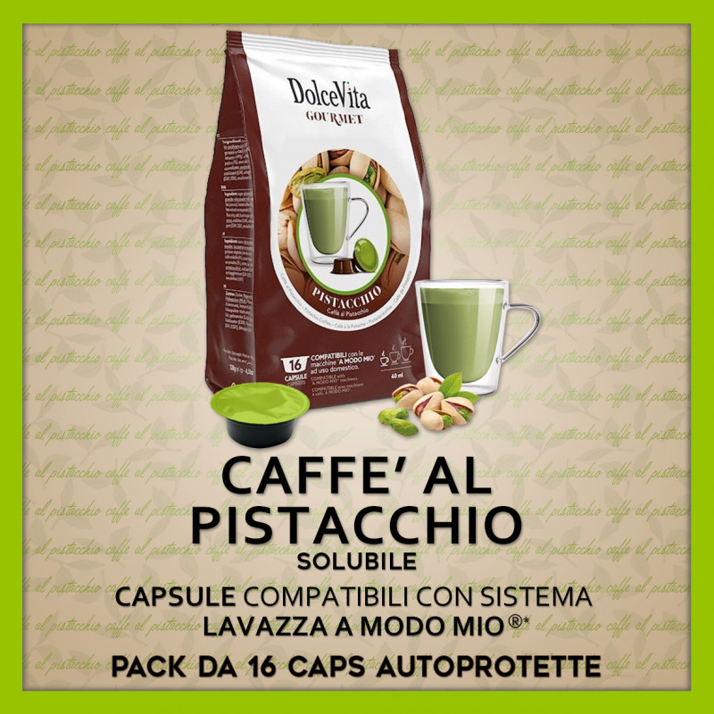 Caffe’ al Pistacchio Solubile Compatibili A Modo Mio* 16 Caps