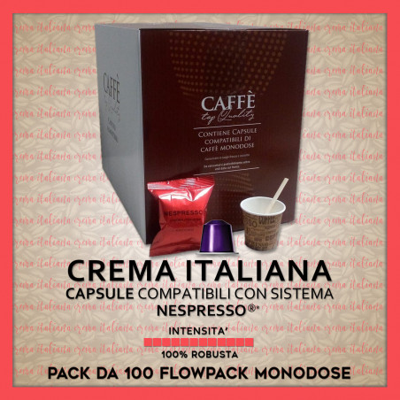 Crema Italiana Compatibili Nespresso* 100 Capsule